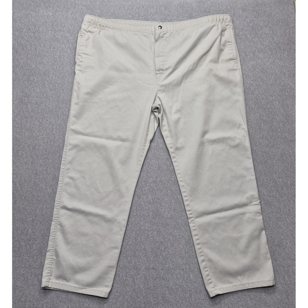 Vintage Lands' End Men Chino Pants 42 Khaki 100% Cotton Casual Workwear USA Made